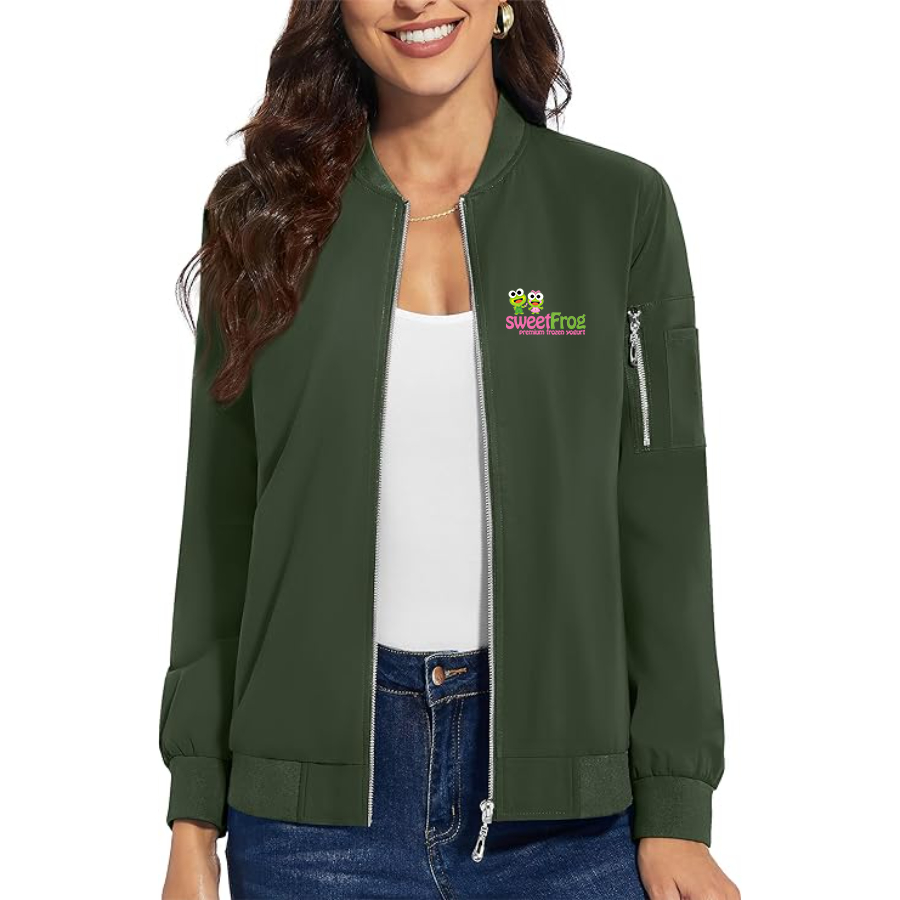 Women's Sweet Frog Frozen Premium Bomber Jacket Outerwear